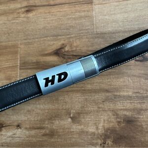Black Leather Harley Davidson HD leather belt adjustable